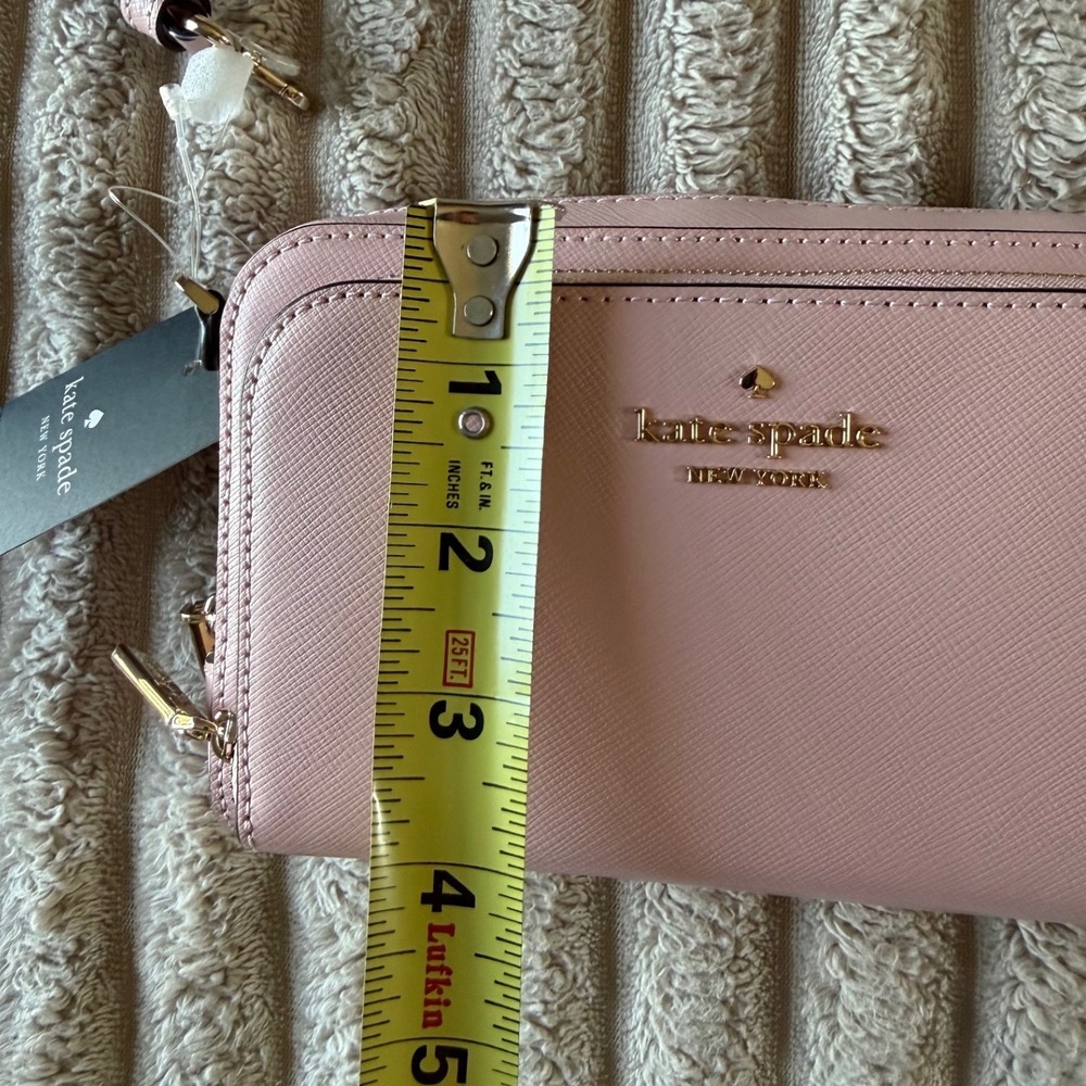 Kate Spade Staci Dual Zip Crossbody Bag Tutu Pink Saffiano Leather KG036 - Picture 14 of 15